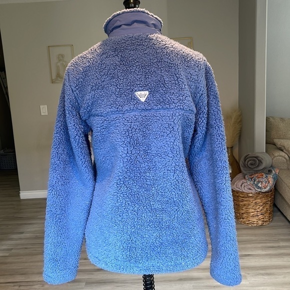 Columbia PFG Fuzzy Blue Full Zip Jacket Size Small - Picture 8 of 8
